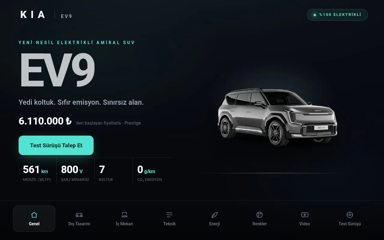 NOXSHOW dokunmatik showroom kataloğu ekranı