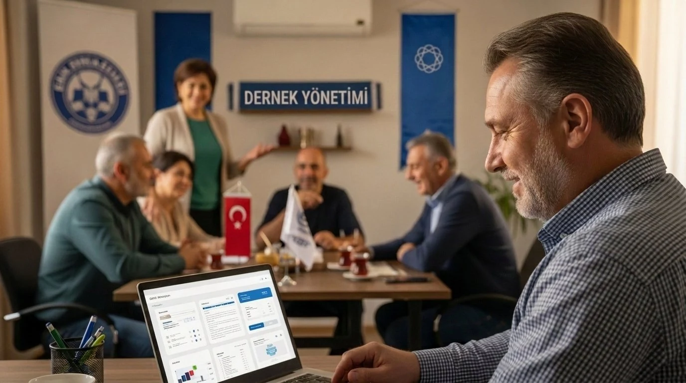 Dernek yönetimi İskay DYS panelini kullanırken