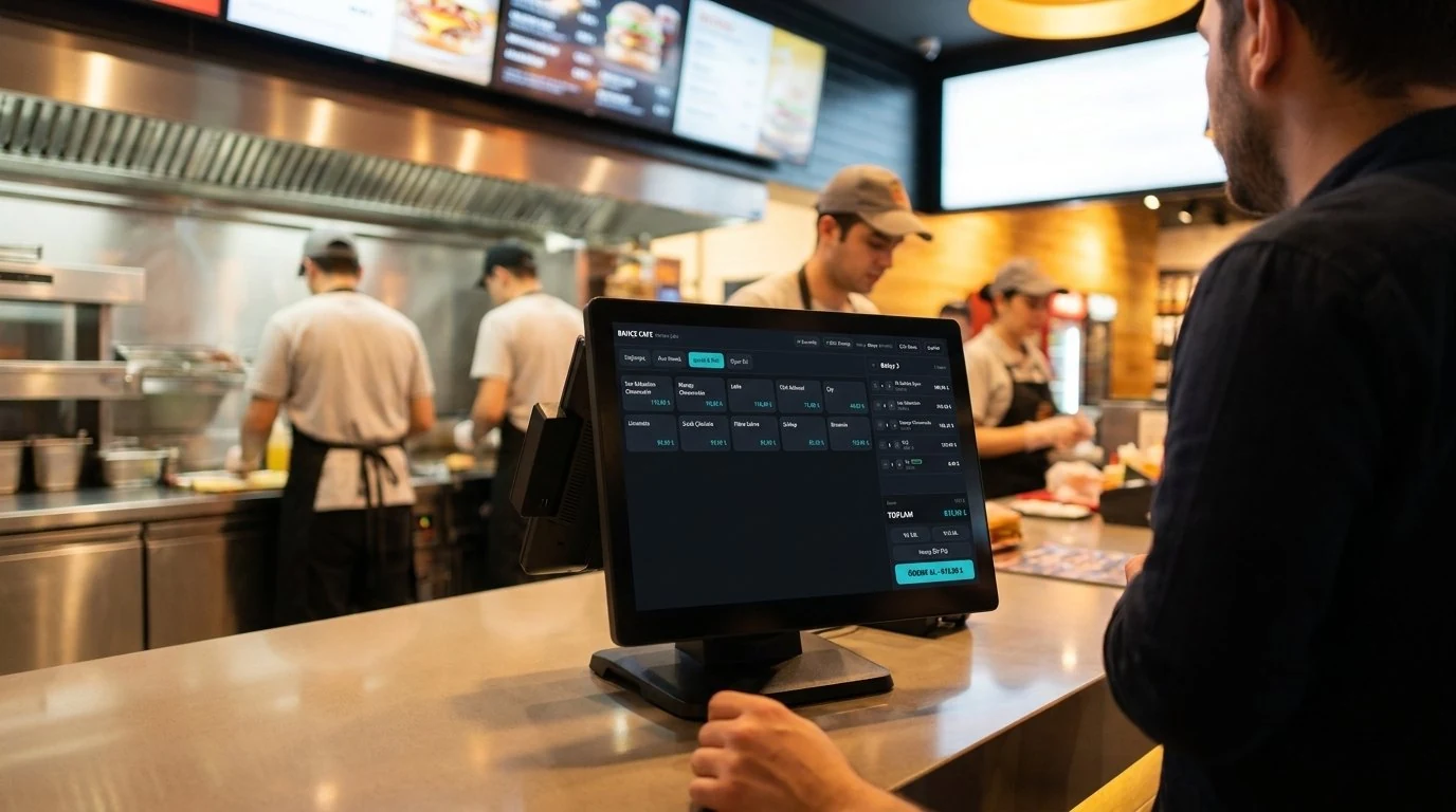 Fast food tezgahında hızlı sipariş